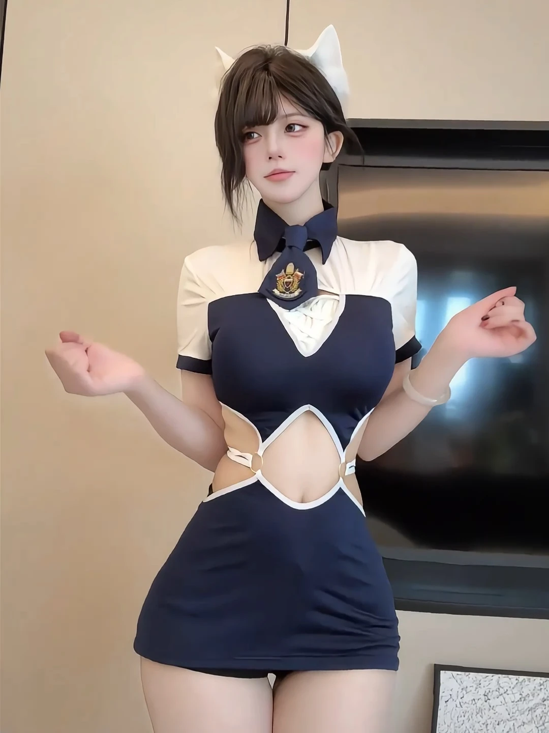 Sexy retro marinheiro terno dr oco para fora boate bar roleplay airward orm verão puro desejo oco para fora dr