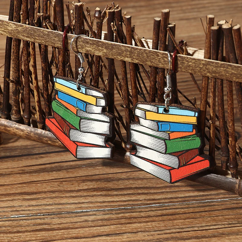 1 pair New Book-Shaped Earrings – 3D Page Design with Ear Hook, Unique Literary Jewelry for Book Lovers.