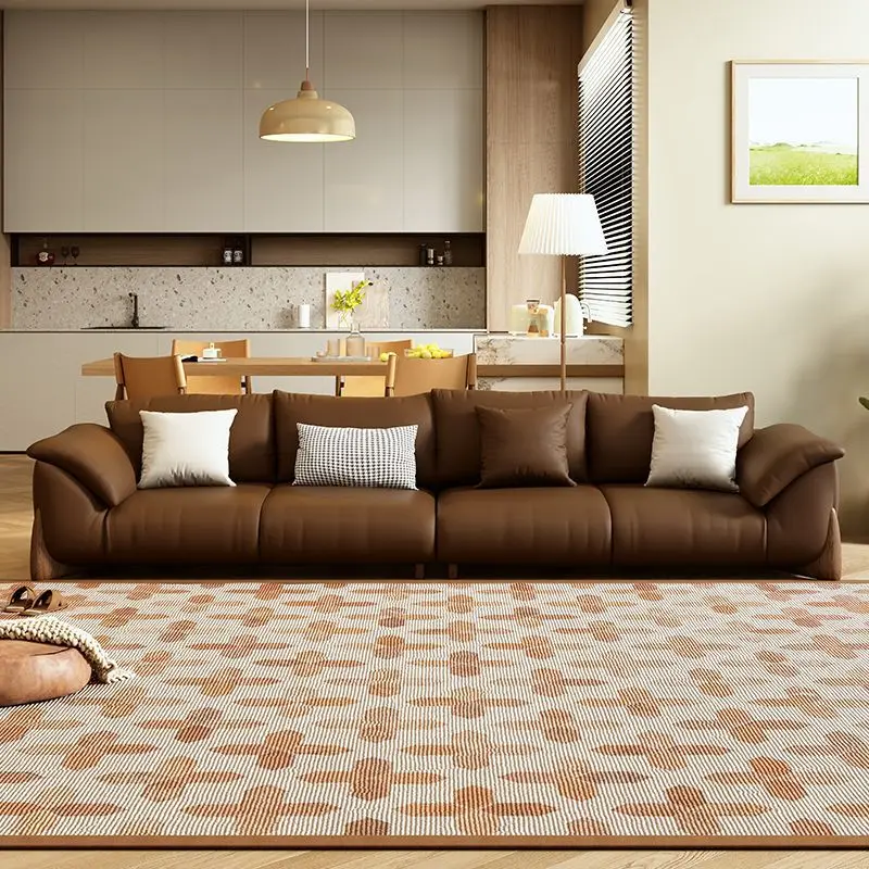 Leather sofa small apartment living room corner princess cat scratching leather sofa