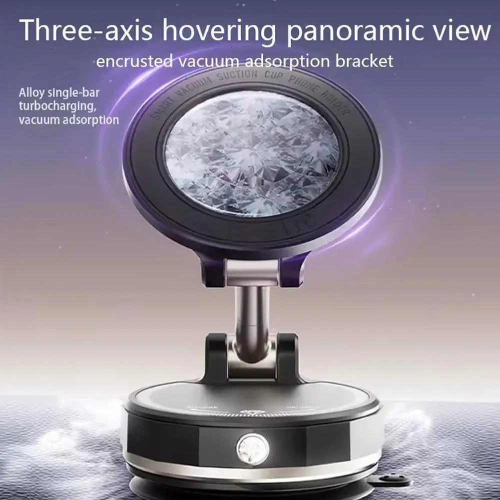 

Магнитный держатель телефона с вакуумной присоской 360° ° Вращающаяся автоматическая присоска с сверкающими бриллиантами для IPhone 2025