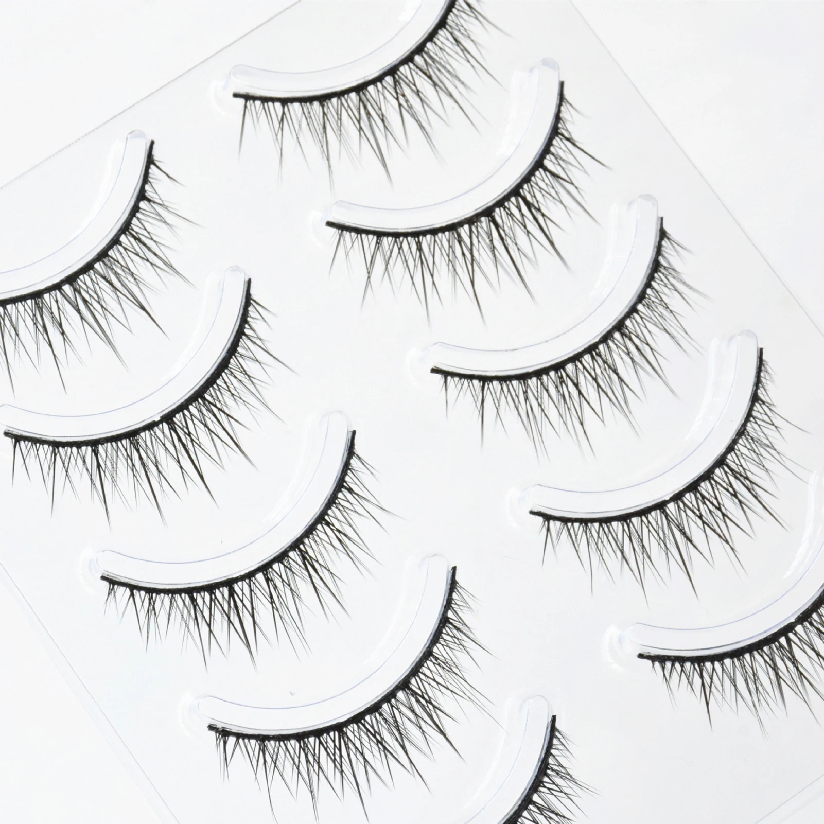 Strips False Eyelashes Full Strip Hard Stem Baby Straight Fish Tail fake eyelash Natural lashes for Double Eyelid Cosplay