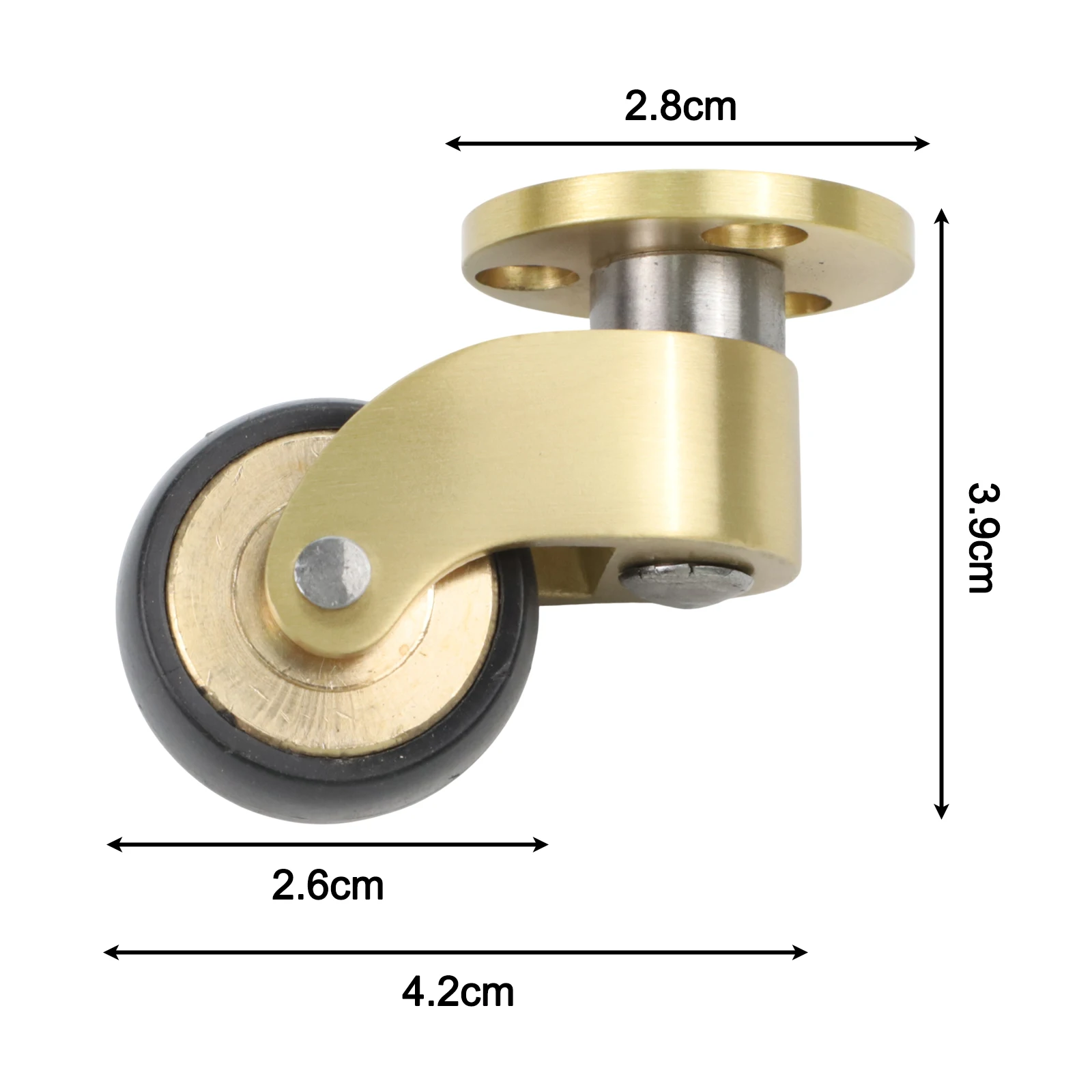 Brass Furniture Wheel Set Furniture Casters Gold Black Casters Minimal Disruption for versatile Applications Brass