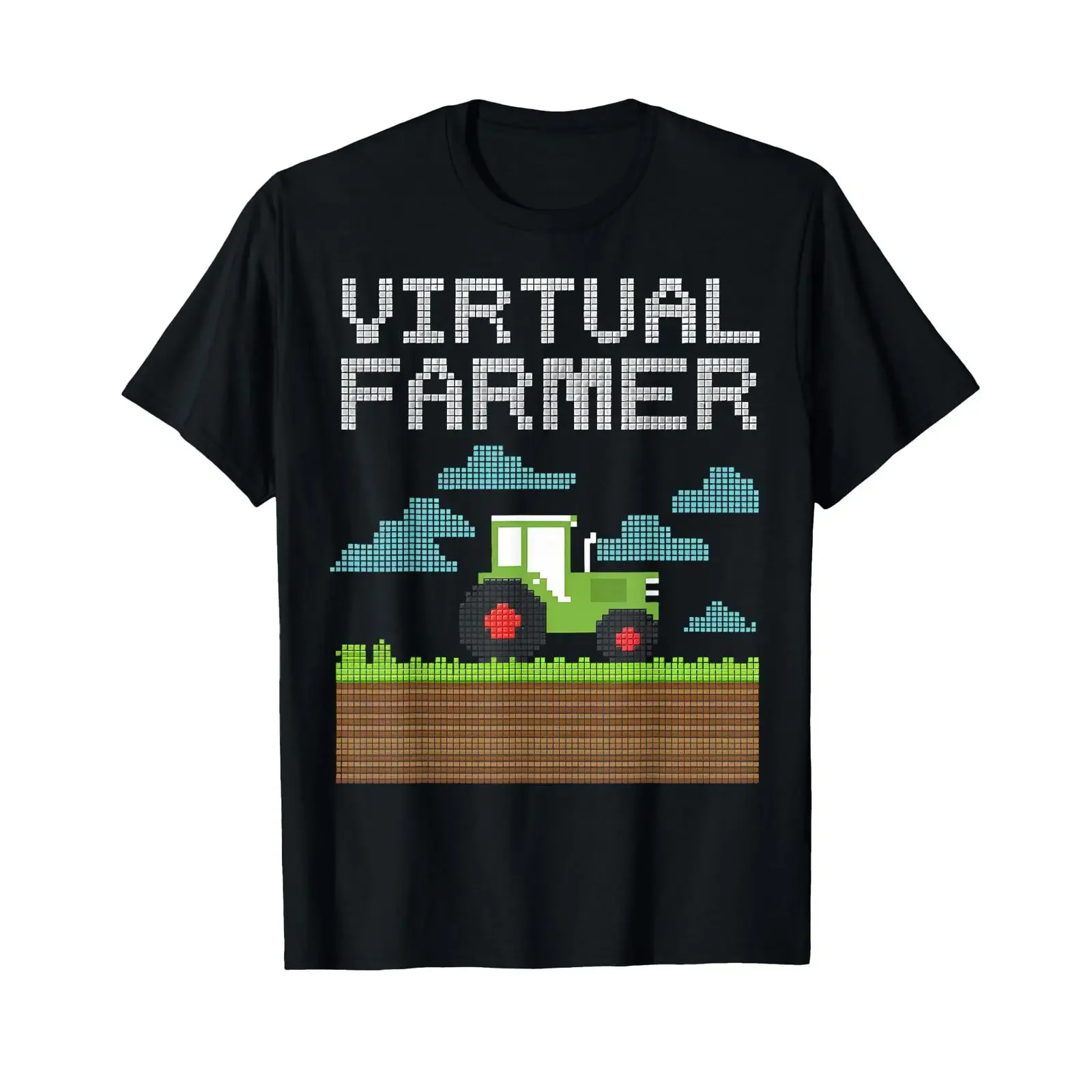 Virtual Farmer Funny Gaming T Shirtn Boy Girl Man Woman Gamer Shirt vintage Washed Unisex designer clothes Breathable Soft