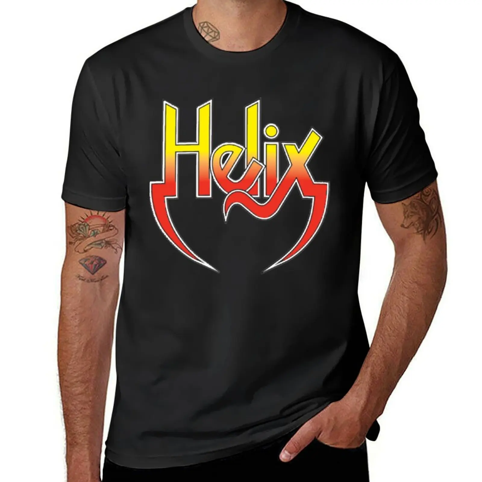 Helix Band Logo T-Shirt blacks plain korean fashion designer t shirt men