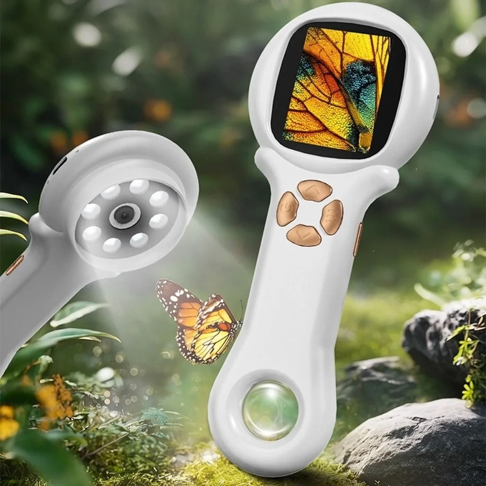 2 Inch IPS Screen Children's Digital Microscope Portable Handheld Handheld Digital Microscope 2 Million Pixels 8 LED Light