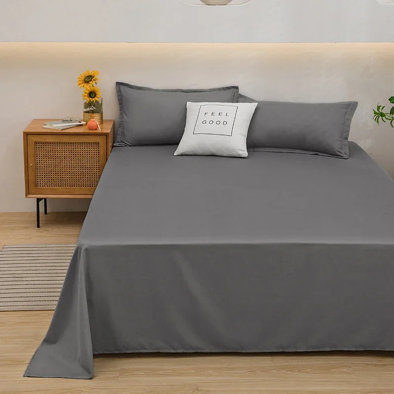 Sábana de cama King y Queen de tamaño doble, sábanas de tela para cama individual y doble, sábanas para el hogar, Sábana plana (sin funda de