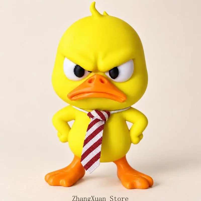 Weihnachts-Entenfiguren, lustige wütende gelbe Ente, Schreibtischdekoration mit gelber Färbung, kontrastierenden Schnäbeln und – Detail 9