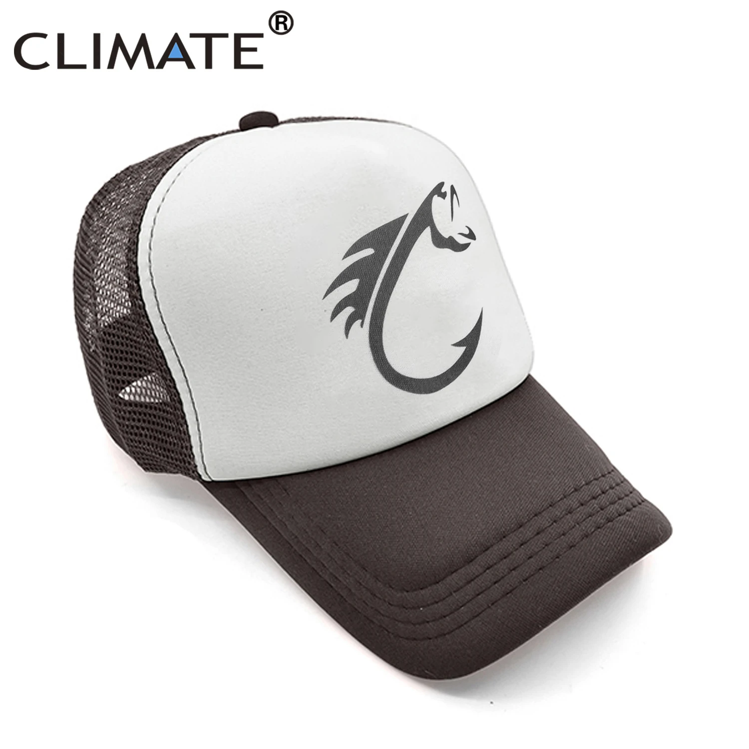 Gorra de camionero de pesca CLIMATE Fish, gorra de caza de peces, sombrero de pescador, gorra de béisbol, pescado de Lucio, gorras de malla frescas