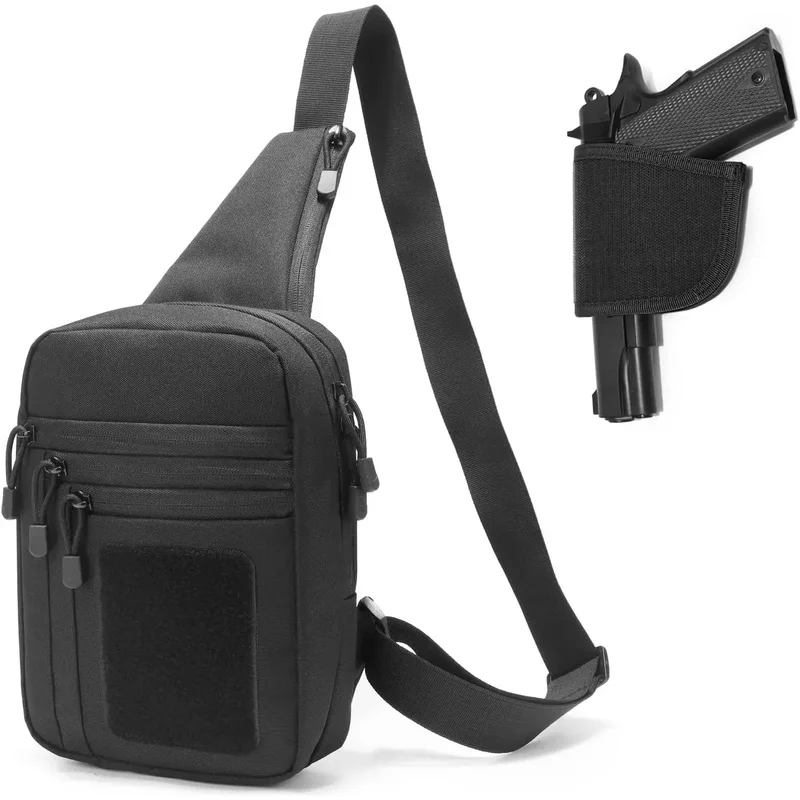 Outdoor Hunting Tactical Shoulder Bag Concealed Carry Pistol Holster Multifunction Waterproof Crossbody Chest Pack Gun Sling Bag