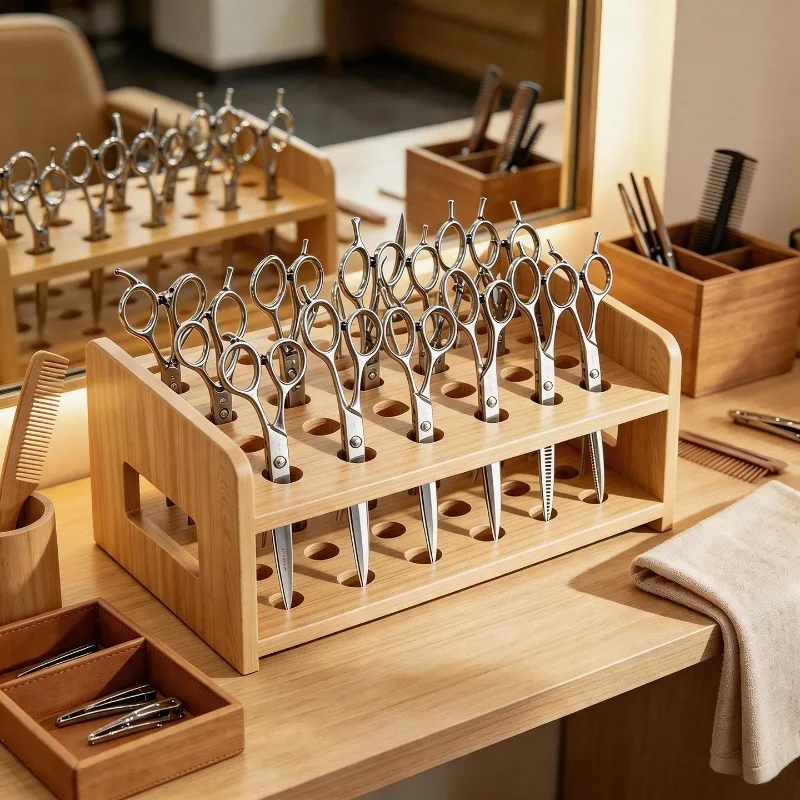 Hair scissors placement rack Barber shop Comb storage shelf Hair items compartment storage box
