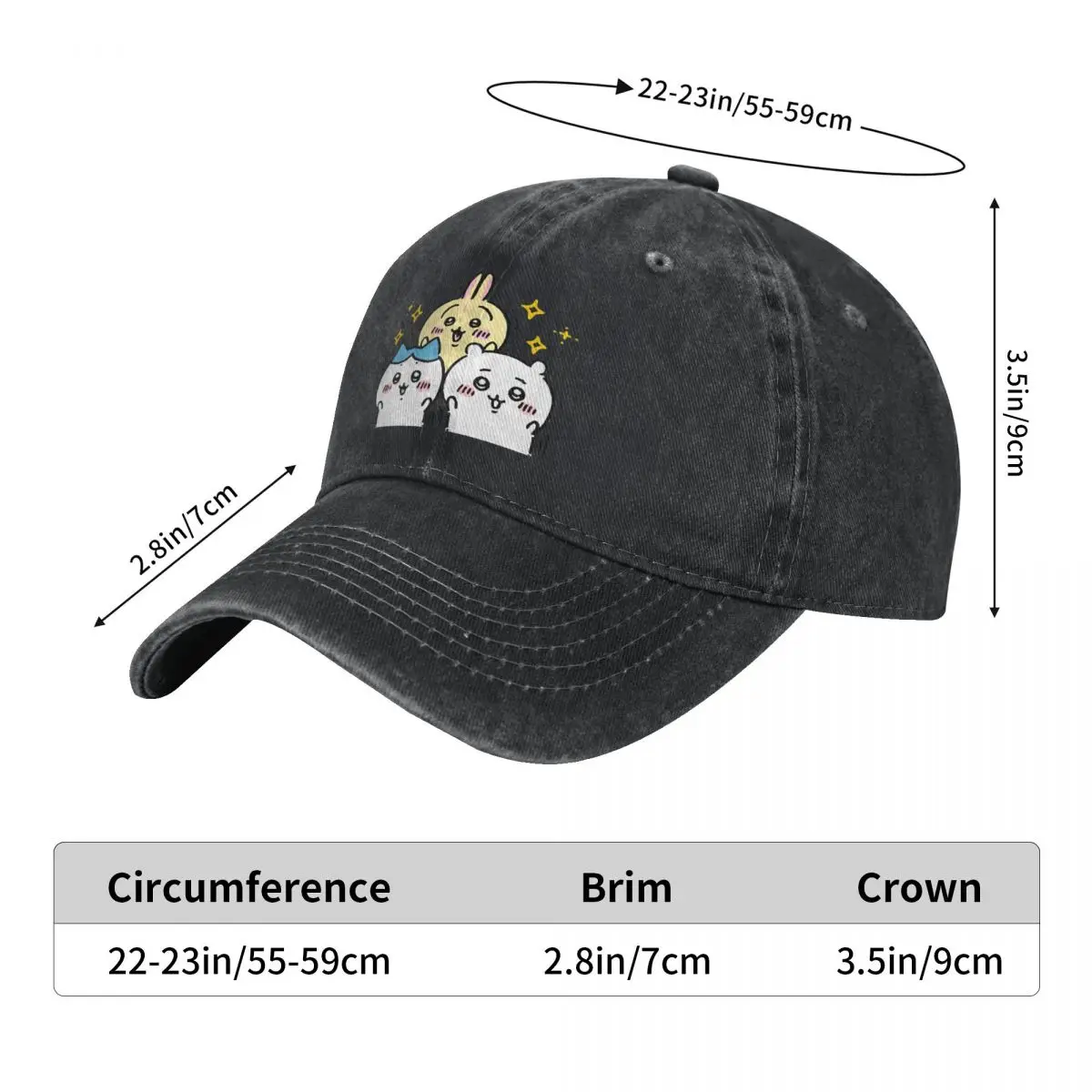 Anime Chiikawa Kawaii (3) Baseball Cap Men Women Sunscreen Trucker Dad Hat Spring Trendy Tennis Skate Baseball Caps