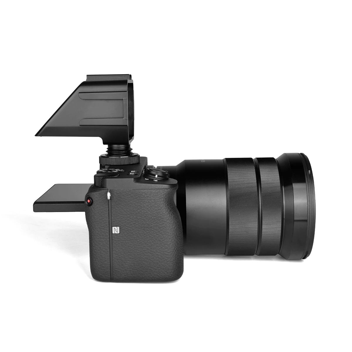 Vlog Selfie Mirror Flip Screen for Mirrorless Camera, Reverse Mirror with 3 ColdShoe Mounts for Sony A7III A7II A6000/A6300/A650