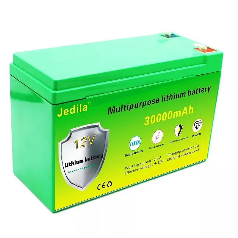New high-capacity lithium-ion rechargeable battery pack 12V 30000mah. It can be used for children's car toys emergency lamp