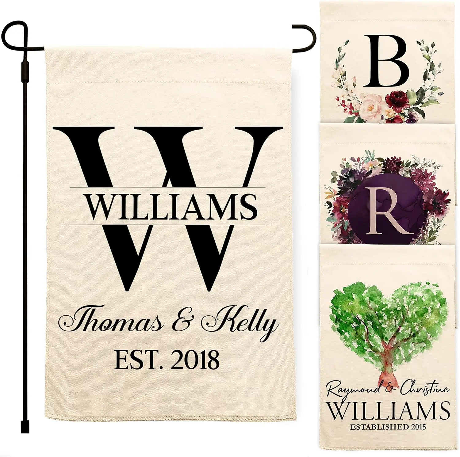 1pc Custom Double Sided Garden Flag Personalized Yard Banner with Name Photo Logo for Home Lawn Garden Outdoor Decor