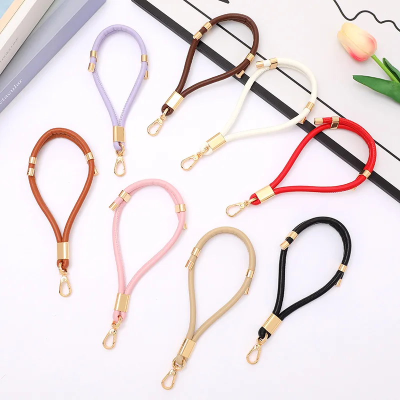 New Adjustable PU Leather Keychain Pendant Fashion Versatile Bag Pendant Accessories Mobile Phone Lanyard Wrist Rope
