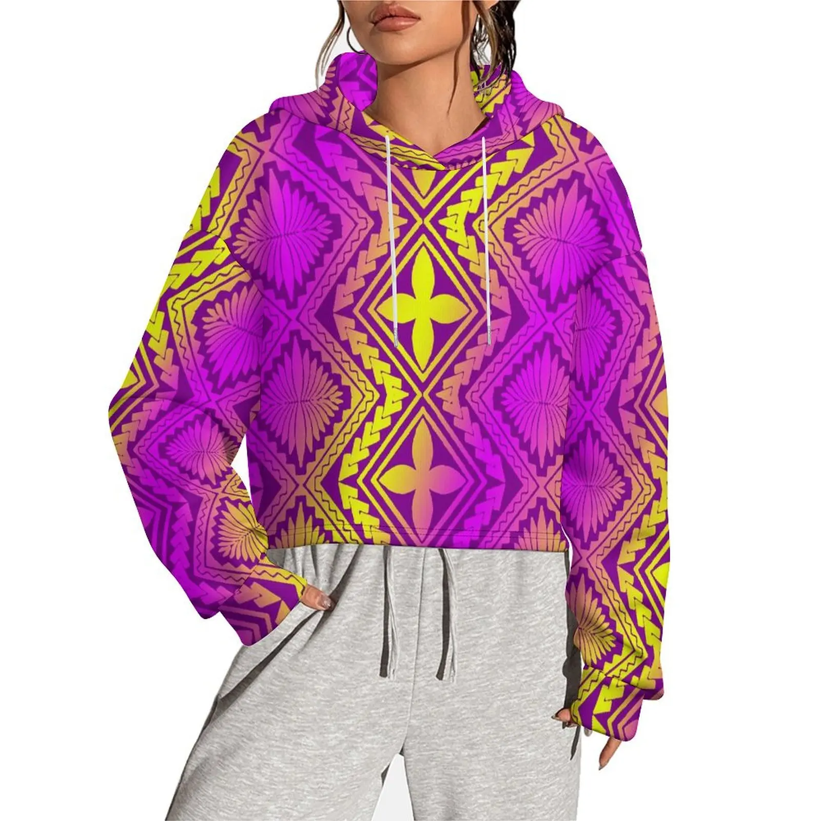 New On Your Demand Customized Logo Hooded Sweatshirts Polynesian Plus Size Women Samoa Hoodies