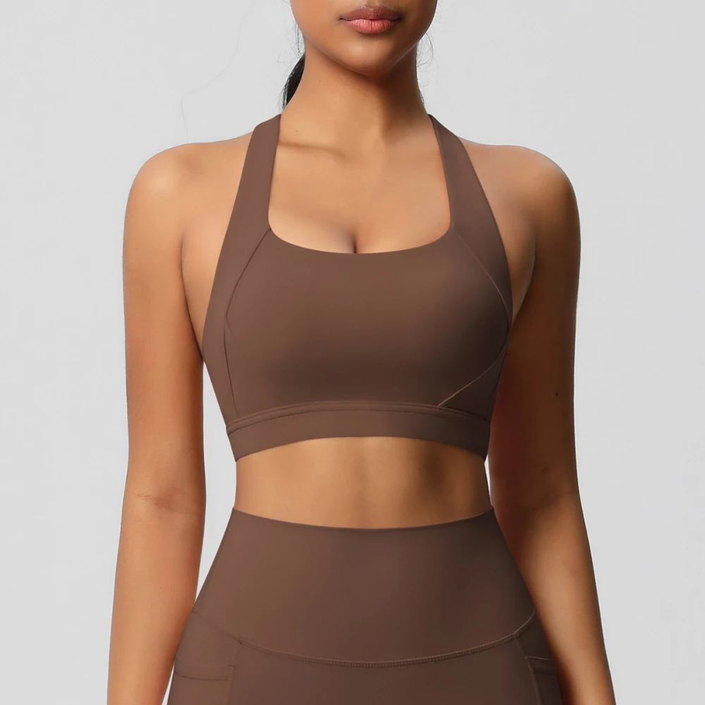 

MIML Ladies Yoga Fleece Vest Sports Bra High Intensity Shock Absorption Pilates Running Fitness Yoga Wear with Wide Straps