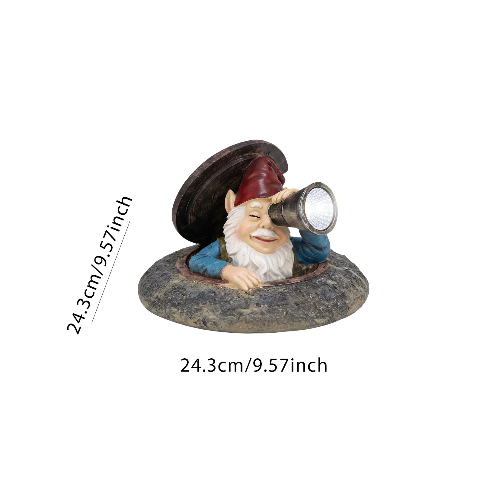 Solar Funny Garden Ornament with Solar Light Resin Ornament Cute Figurine Light for Yard Lawn Porch Balcony Patio Decor