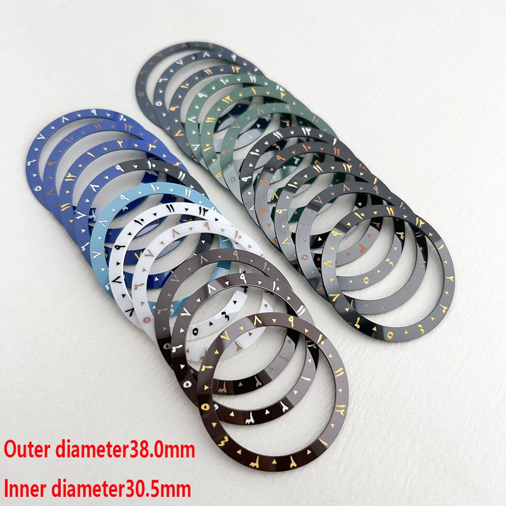 38mm ceramic/aluminium insert bezel watch green/blue luminous bezel is tilted for 40mm SUB case watch accessory repair tool