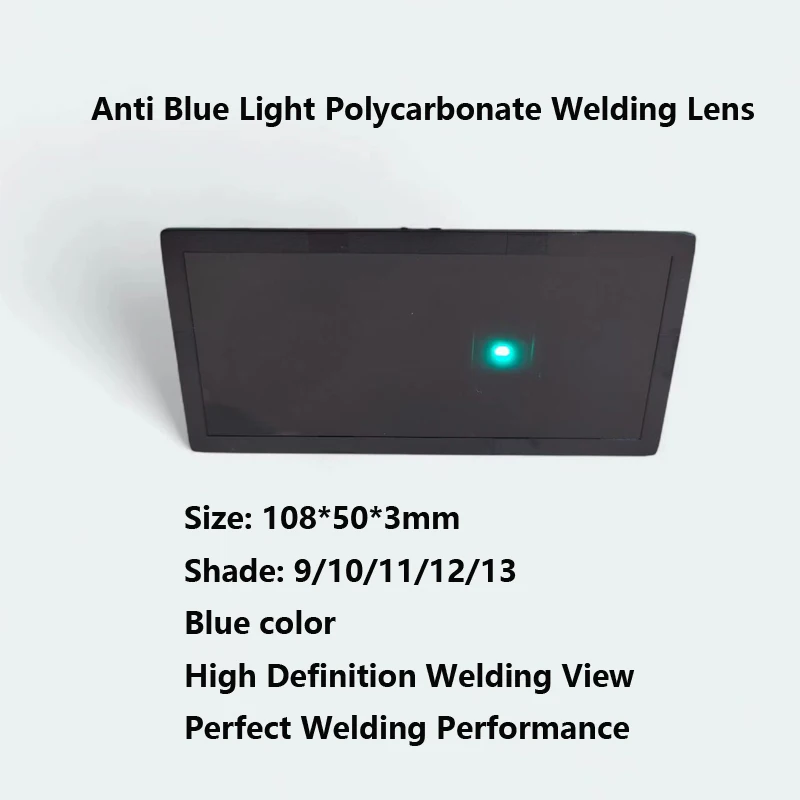 1pc Plastic  Blue color Filter Lens 108x 50X3mm for Welding helmets  Shade 9,10,11,12,13 Face Shield Protection welding goggles