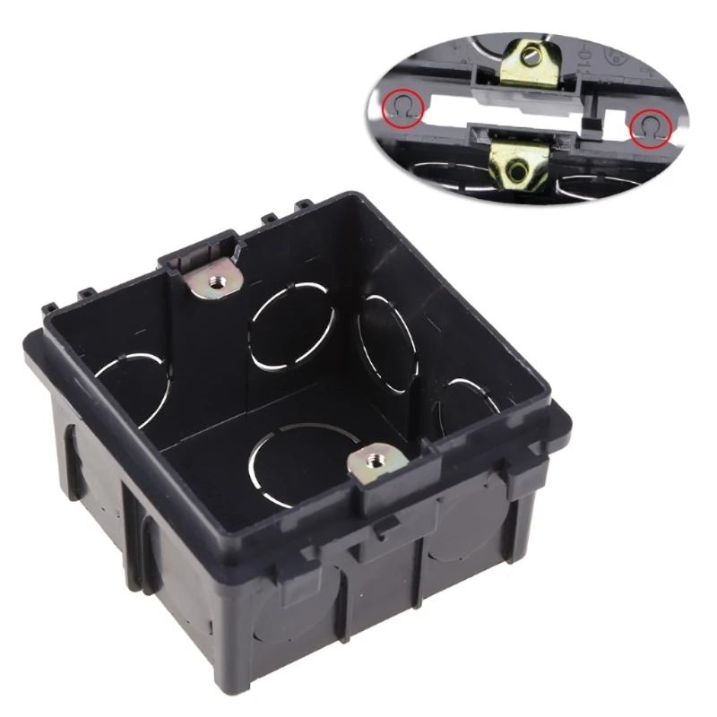 2pcs 86-Type PVC Junction Box Wall Mount Cassette For Switch Socket Base