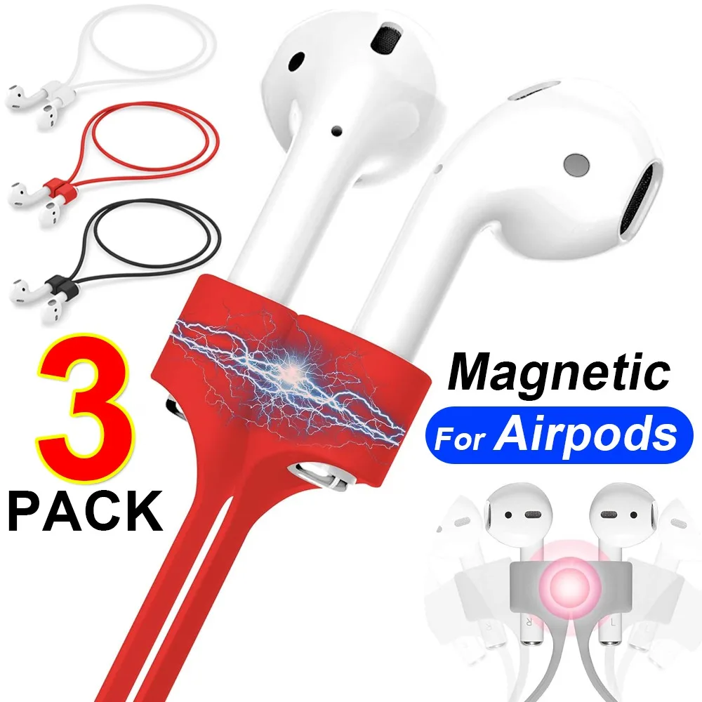Silicone Anti Lost Magnetic Earphones Rope for Apple Airpods 5 4 3 Pro 2 Bluetooth Wireless Headphone Cables Neck Sports String