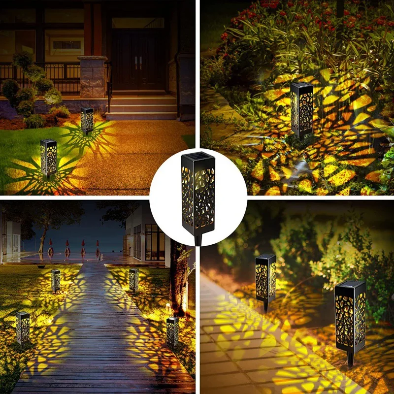 Solar LED Garten Licht Im Freien Wasserdichte Hohl Rasen Lampe Stakes Licht Licht-Controll Induktion Lampe für Garten Dekoration