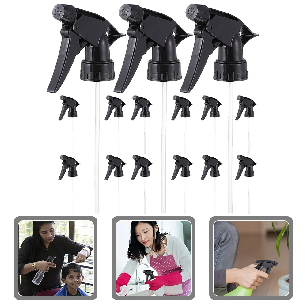 

15 Pcs Spray Bottle Nozzle Black Sprayer Head Trigger Replacement Pp Heads Tops