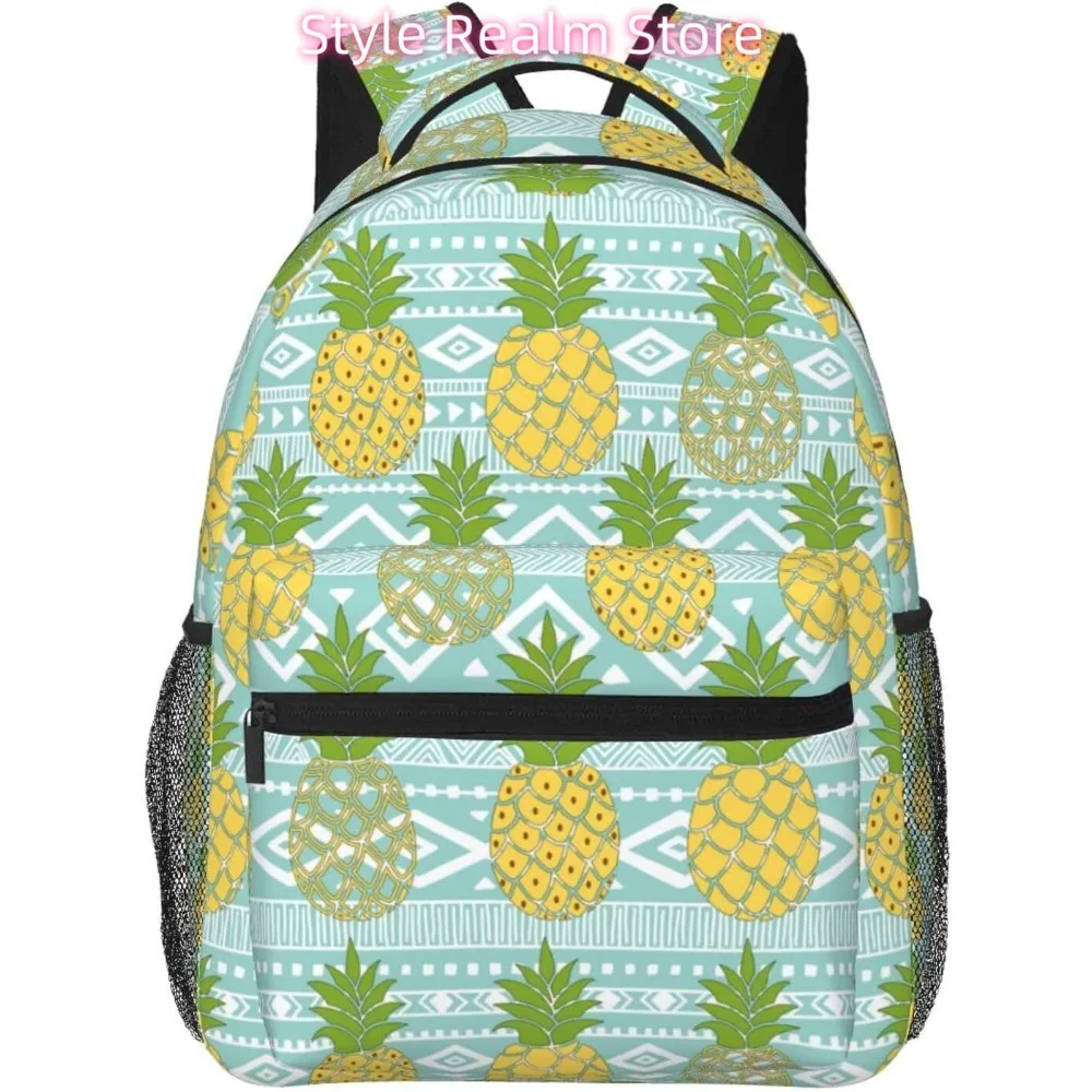 Aztec Pineapple Lightweight Laptop Backpack Lightweight Multipurpose Travel Casual Daypack Unisex College Backapcks for Men Wome