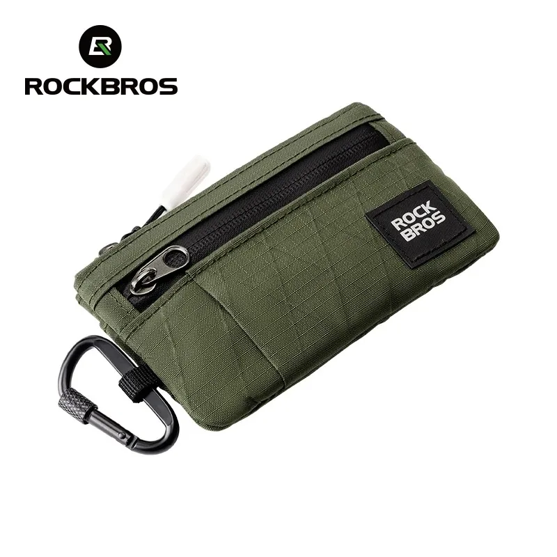 ROCKBROS Portable Wallet Card Bag Lightweight Portable Hand Bag Mini Hanging Buckle Multifunction Card Bag Wallet Commute Bag