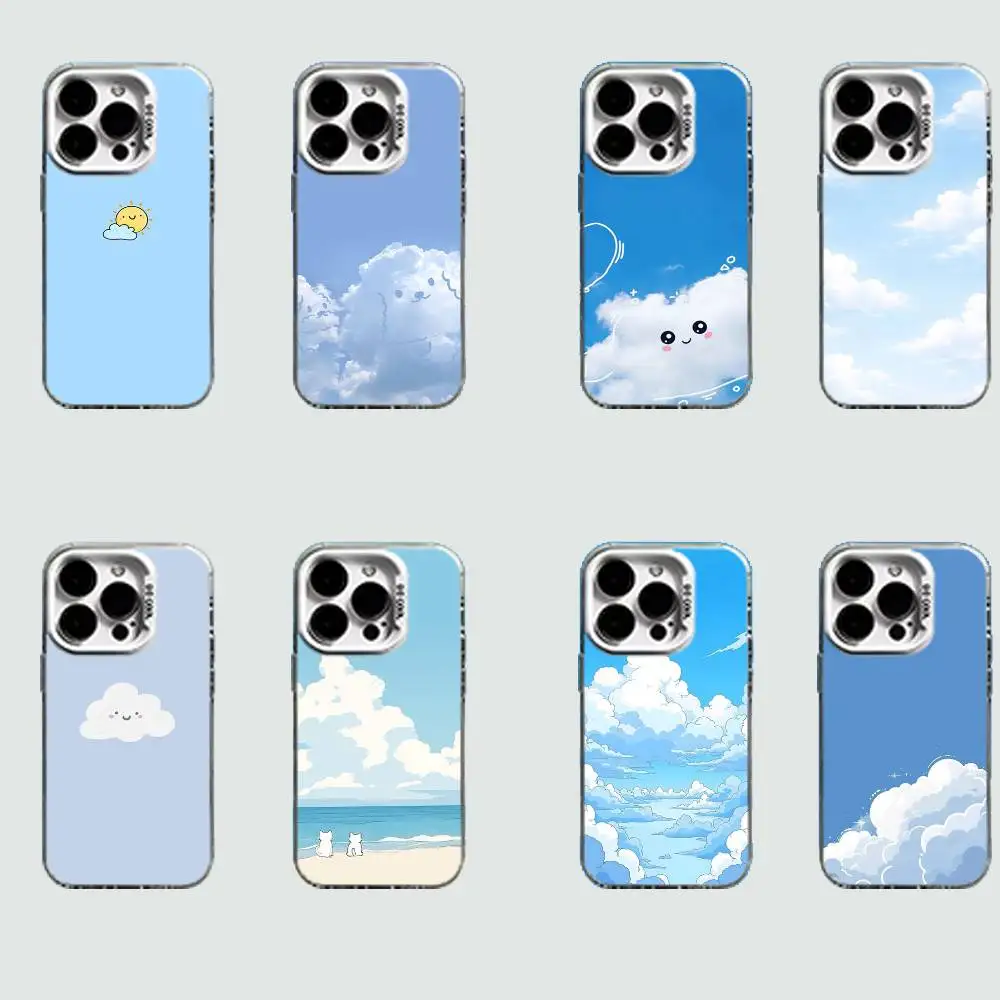 

Simple little white cloud White Shockproof Phone Case For iPhone 16,15,14,13,12,11,Pro,XS,Max,Plus,Mini,SE