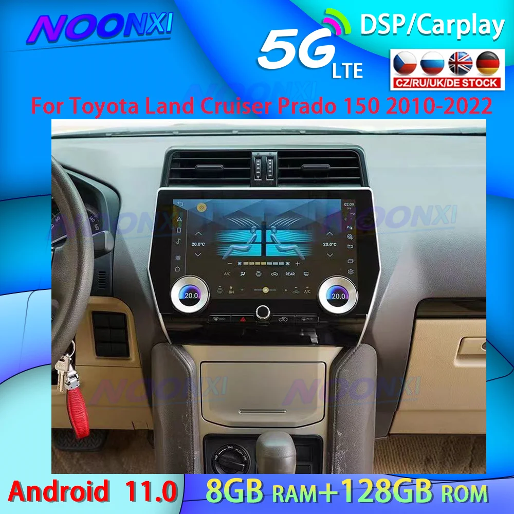 

8+128G Android11 Tesla Screen For Toyota Land Cruiser Prado 150 2010-2022 Car GPS Navigation Multimedia Player Head Unit Carplay