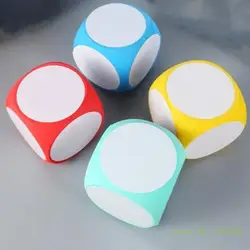 DIY Blank Dice, Education Blank Dice and Labels, Wipe Off Dice Cubic Dice Portable Cleanable Write On Dice Vibrant Color