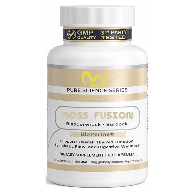Moss fusion complex, organic seaweed, bladder burdock and burdock root combination, 60 vegan capsules