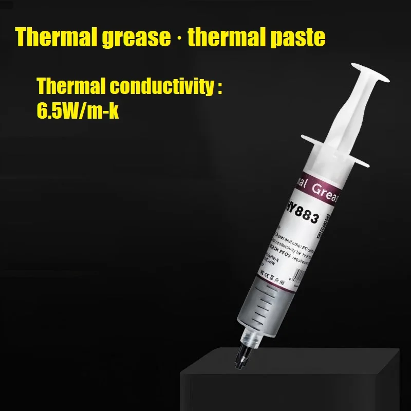 Pasta de graxa térmica HY883 TU20G 6,5 W cinza para resfriamento de dissipador de calor de chips CPU VGA