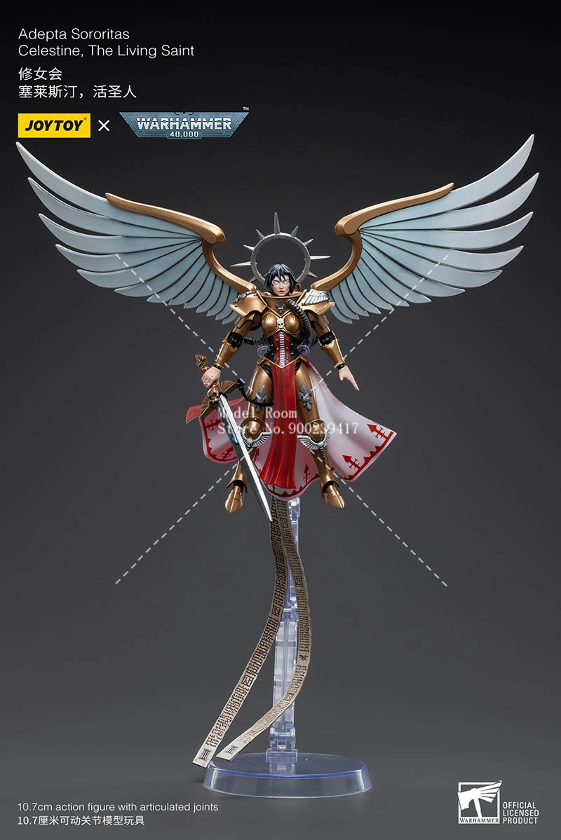 JOYTOY 40K 1/18 Adepta Sororitas Action Figure Geminae Superia Celestine The Living Saint Anime Soldier Model Toy for Collection