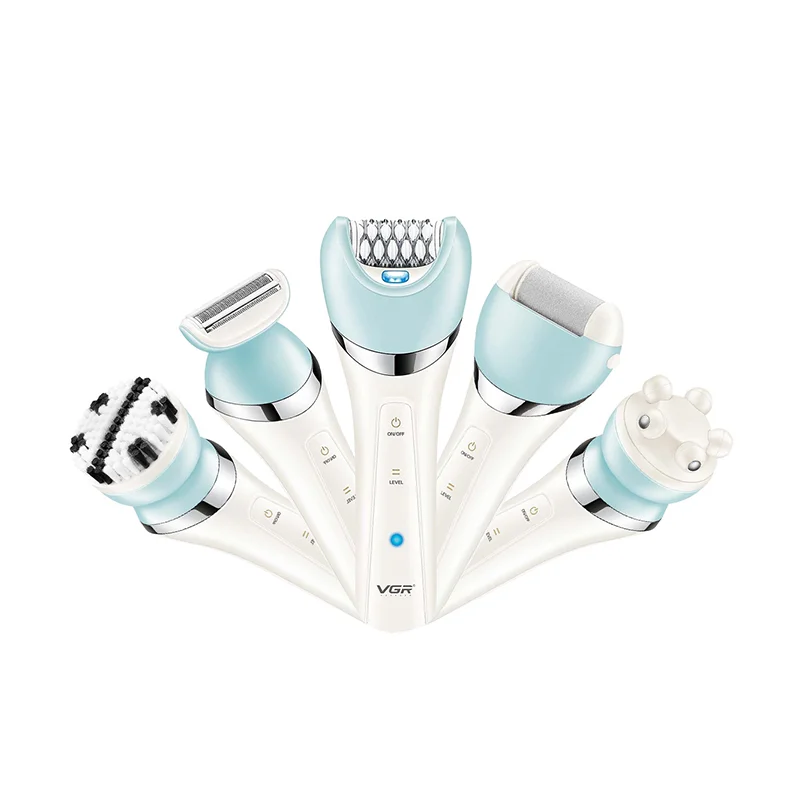 Discounted 5 in 1 Lady Care Set Professional Electric Lady Epilator Callus Remover Shaver Head Facial cleaning