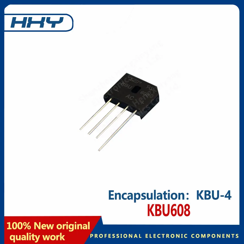 10pcs   KBU608 Rectifier flat bridge 6A800V KBU-4 straight insert