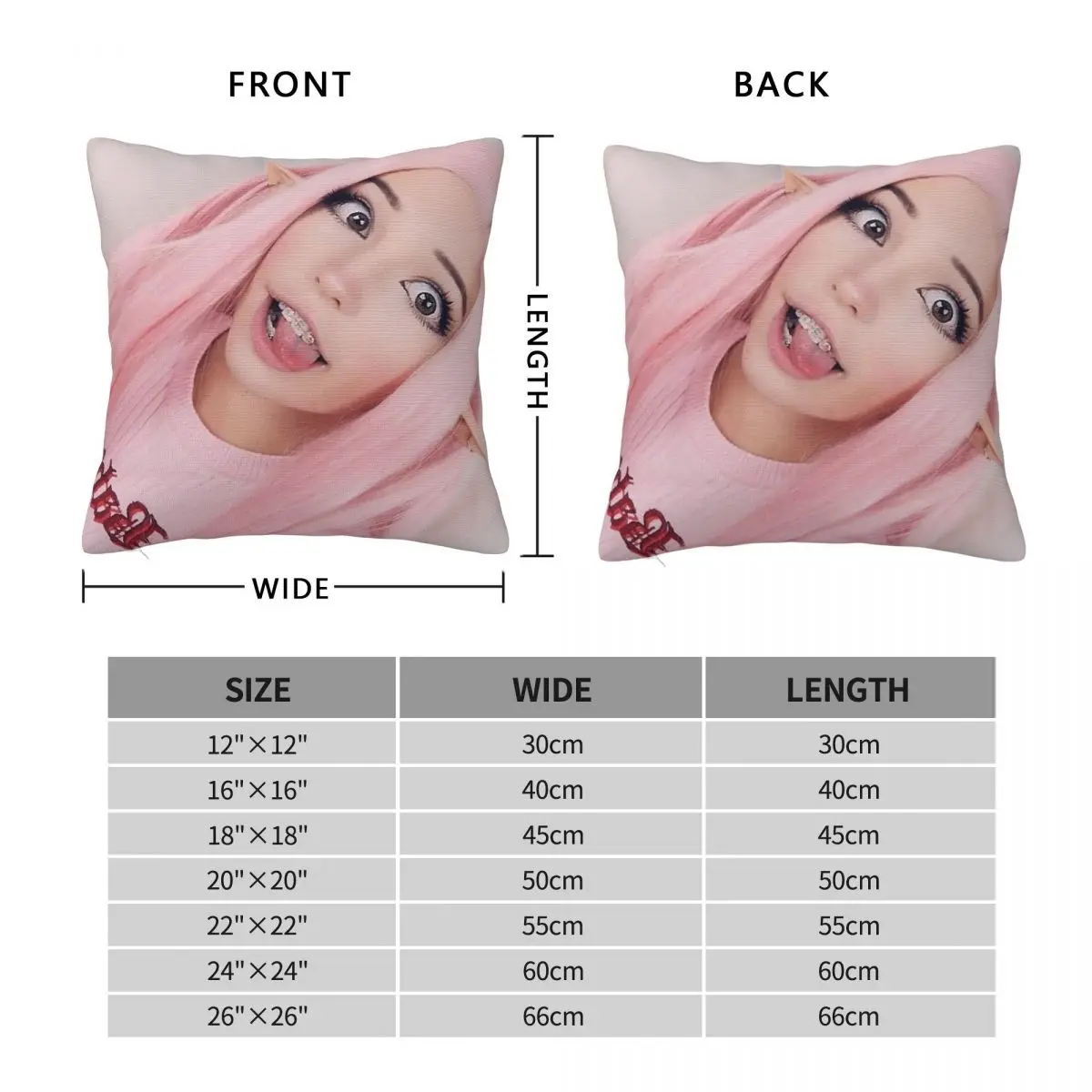 Belle Delphine Is Back Square Pillowcase Polyester Linen Velvet Creative Zip Decor Car