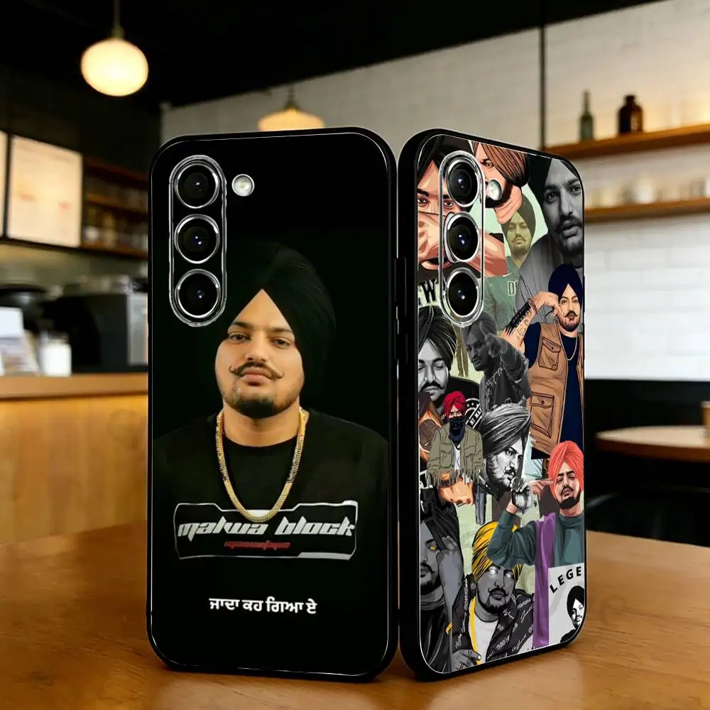 Funda de teléfono del rapero indio Sidhu Moose Wala para Samsung S20,21,22,23,24,25,26 Ultra,Plus,Lite,FE, funda suave negra