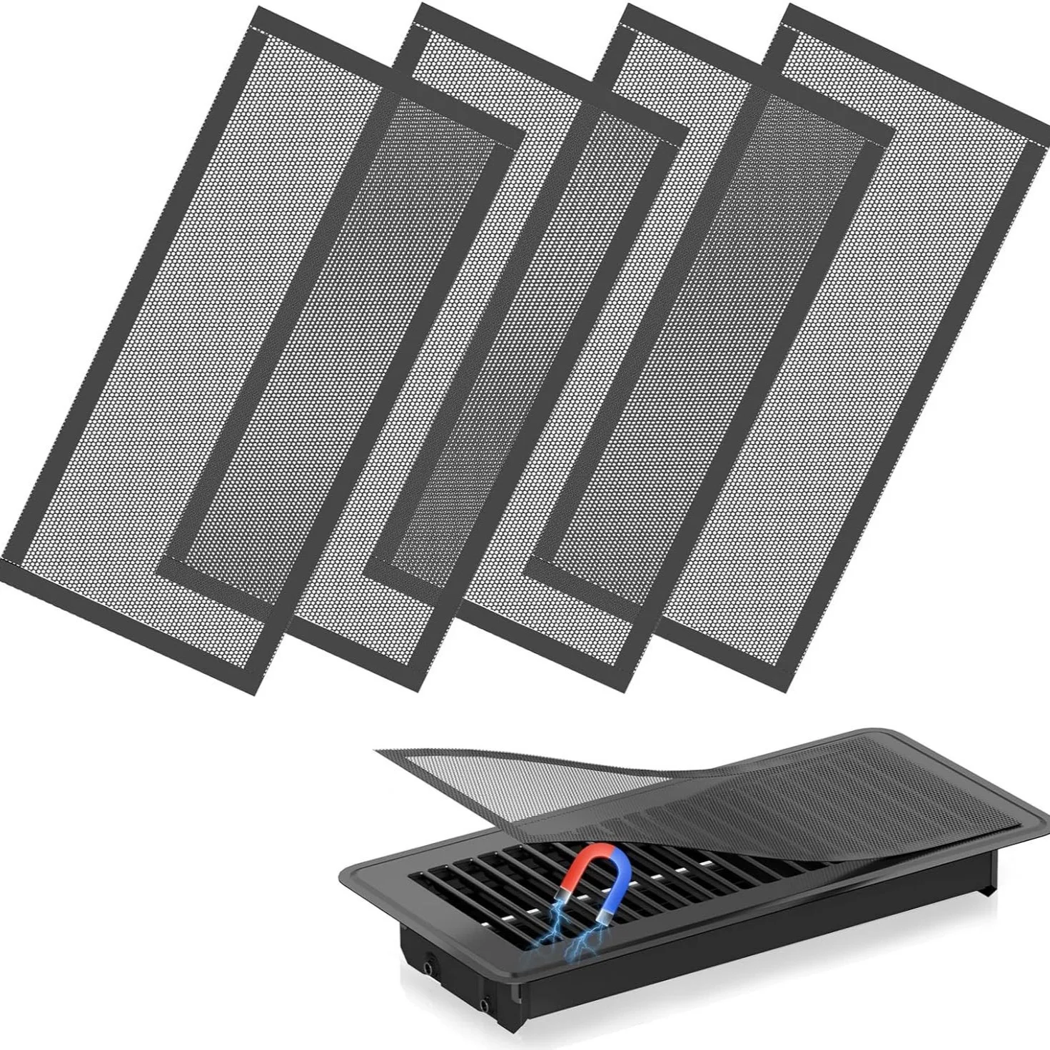 Floor Vent Cover Magnetic Ventilation Mesh Rectangular Vent Dustproof Mesh