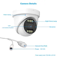 Ultra HD 4K IP Security Camera PoE Dome Indoor 8MP/5MP/4MP Dual Light Night Vision Two-way Audio Onvif NVR Surveillance Camera 5