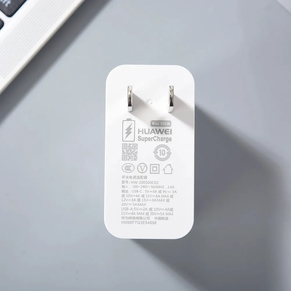 Huawei Mate 60Pro pengisi daya Universal (maks 100W) USB A/C PD pengisi daya Super cepat cocok untuk ponsel dan Laptop Pura 70 Pro/Ultra P60