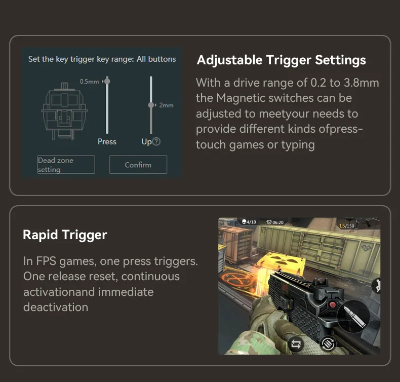 Attack Shark K85 75% Magnetic Switch Gaming Keyboard 82 Keys RGB Hot-Swappable Rapid Trigger Gasket Mount DKS Knob for Win/Mac