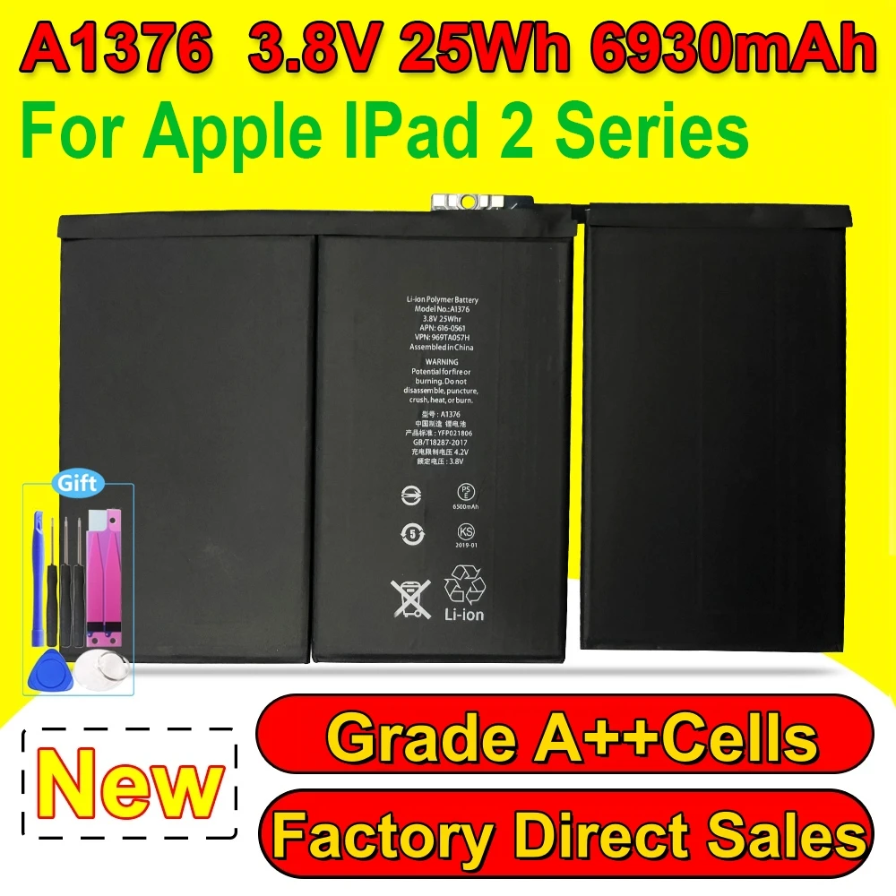 High Quality A1376 Tablet Battery For iPad 2 A1395 A1396 A1397 A1316 Replacement Built-in Tablet Battery