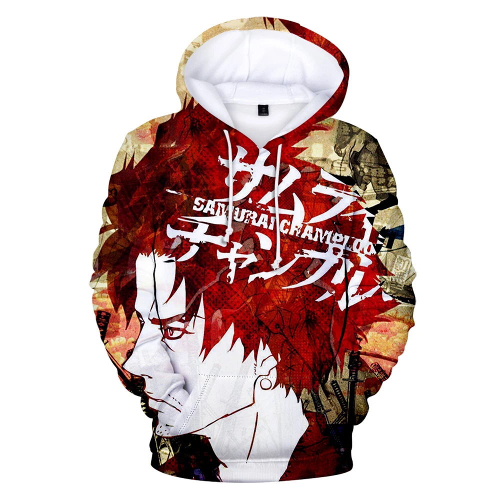 Anime japonês Samurai Champloo Hoodie para homens e mulheres, Harajuku Streetwear, moletom 3D, traje de treino unissex, roupas plus size