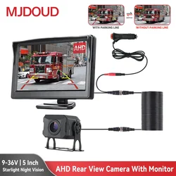 MJDOUD AHD Car Rear View  Camera with 5 Inch Monitor for Truck Paking Backup Rervesing Camera with Screen Easy Installation