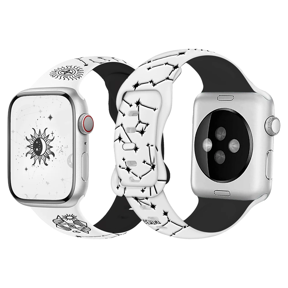 

Watchband for Apple Watch 12 Zodiac Signs Constellation band Silicone Outdoor Strap 44mm Sport Man 41mm Women 45mm 40mm Bracelet