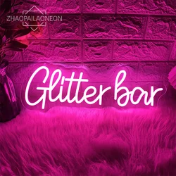 Glitter Bar Neon Led Sign Night Club Bar Party Room Wall Decor LED Neon Lights Bedroom Decoration Flash Bar Club Salon Neon Sign