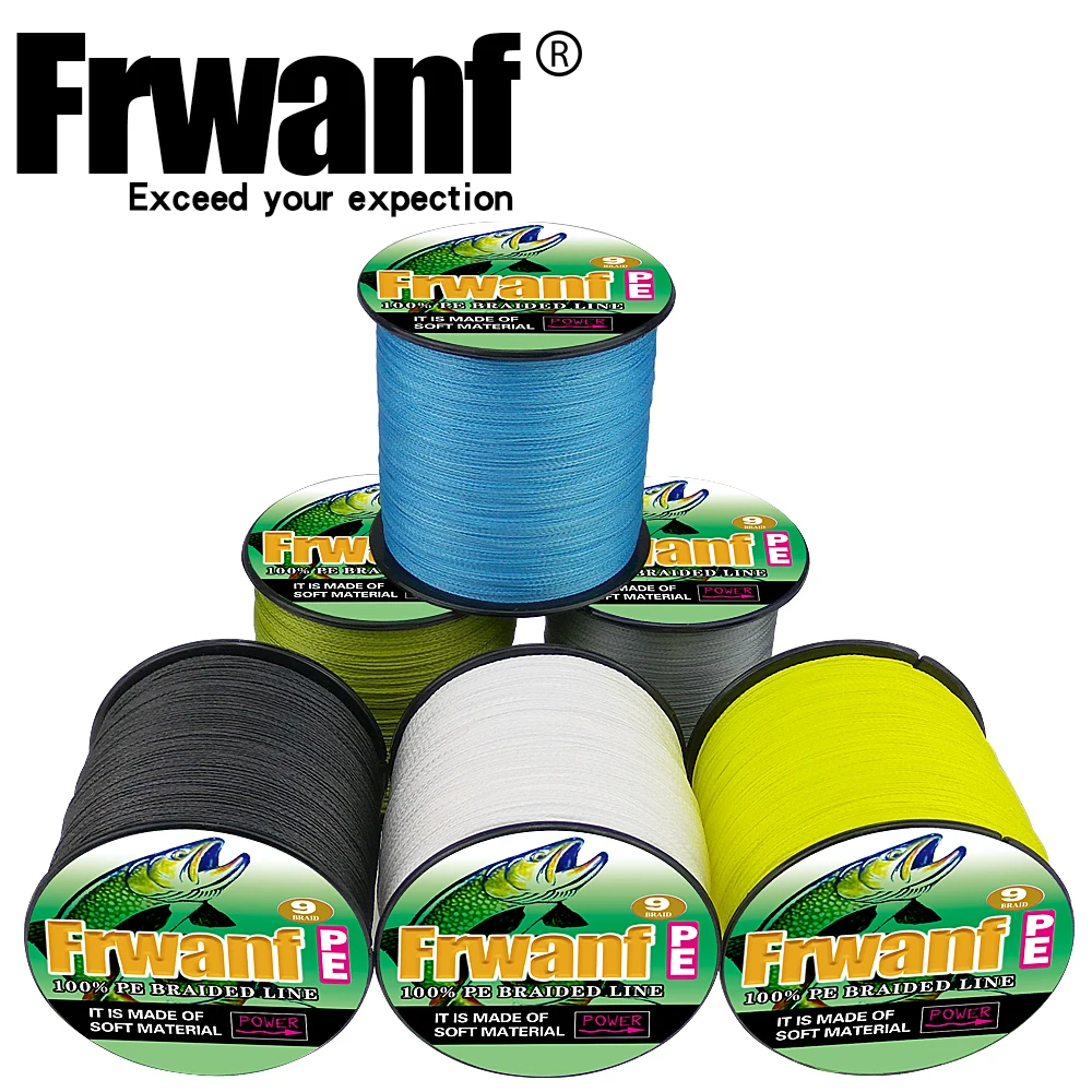 Frwanf 500m 9 Strands Braided Fishing Line 9 Braid Underwater Hunting Multifilament Line Everything for Fishing 0.8 15LB 0.14MM